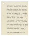 Winston Churchill Manuscript as Prime Minster -- Refuting an American Broadcast on the U.S.'s Importance in the WWII European Theater -- ''...we did practically the whole work...''